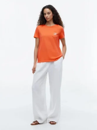 T-shirt à poche avec monogramme brodé