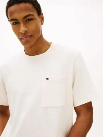 T-shirt à poche en jersey et maille