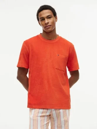 T-shirt à poche en tissu éponge