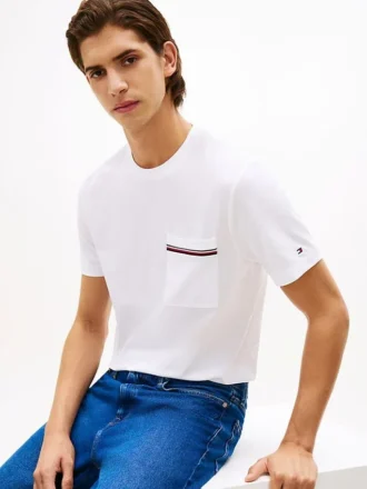T-shirt à poches et rayures emblématiques en piqué