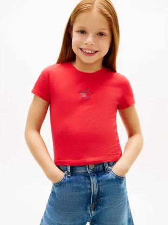 T-shirt pour enfant avec drapeau étoilé en strass