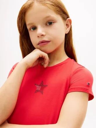 T-shirt pour enfant avec drapeau étoilé en strass