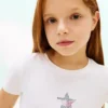 T-shirt pour enfant avec drapeau étoilé en strass