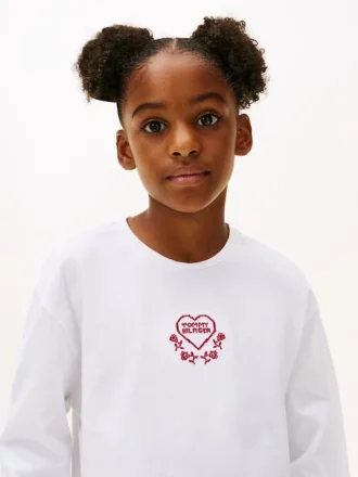T-shirt pour enfant avec logo brodé en forme de cœur