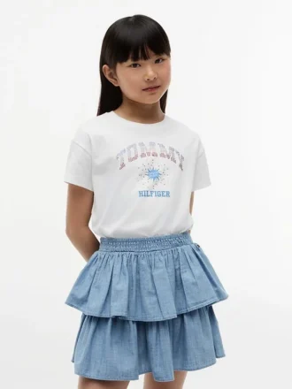 T-shirt pour enfant avec logo Tommy en strass