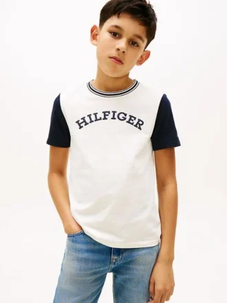 T-shirt pour enfant à logo monotype et blocs de couleur