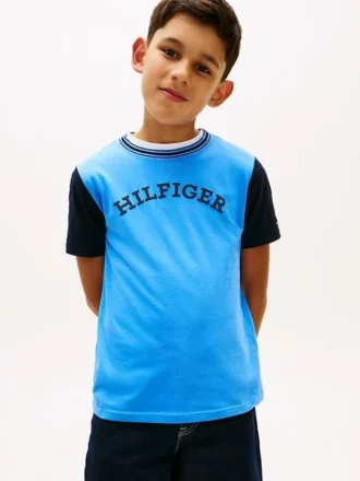 T-shirt pour enfant à logo monotype et blocs de couleur