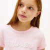 T-shirt pour enfant à nouer sur le devant avec logo Hilfiger