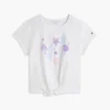 T-shirt pour enfant à nouer sur le devant avec motif coquillage