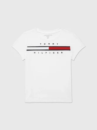 T-shirt pour enfants avec logo drapeau brodé
