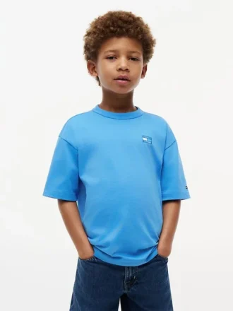 T-shirt pour enfants avec logo drapeau ton sur ton