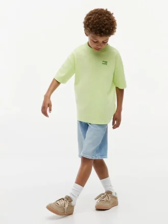 T-shirt pour enfants avec logo drapeau ton sur ton