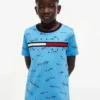 T-shirt pour enfants avec motif signature sur toute la surface