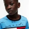 T-shirt pour enfants avec motif signature sur toute la surface