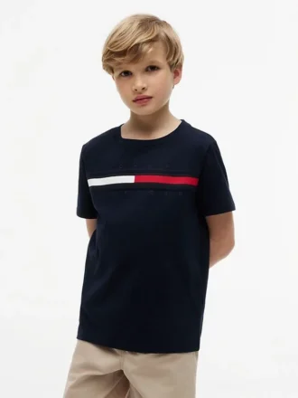 T-shirt pour enfants à rayures et logo