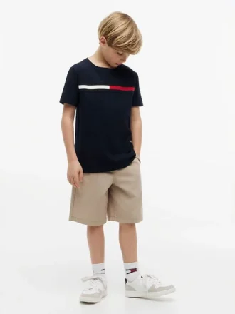 T-shirt pour enfants à rayures et logo