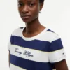 T-shirt rayé avec logo brodé T-shirt rayé avec logo brodé