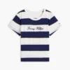 T-shirt rayé avec logo brodé T-shirt rayé avec logo brodé