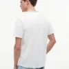 T-shirt rayé avec logo nautique en lettres cursives T-shirt rayé avec logo nautique en lettres cursives