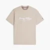 T-shirt rayé avec logo nautique en lettres cursives T-shirt rayé avec logo nautique en lettres cursives