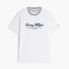 T-shirt rayé avec logo nautique en lettres cursives T-shirt rayé avec logo nautique en lettres cursives