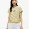 T-shirt rayé avec monogramme en lettres cursives