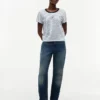 T-shirt rayé avec monogramme en lettres cursives