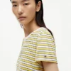 T-shirt rayé avec monogramme en lettres cursives