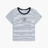 T-shirt rayé avec monogramme en lettres cursives