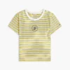 T-shirt rayé avec monogramme en lettres cursives