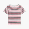 T-shirt rayé à boutons dorés en interlock T-shirt rayé à boutons dorés en interlock