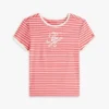 T-shirt rayé à col lissé avec monogramme brodé T-shirt rayé à col lissé avec monogramme brodé