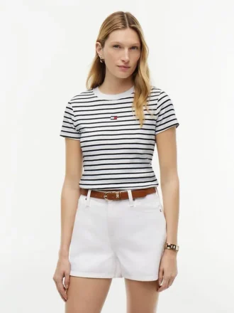 T-shirt rayé Favorite avec mini logo drapeau