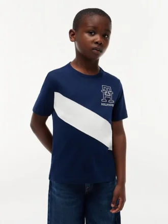 T-shirt à rayures et bandeau monogramme pour enfant