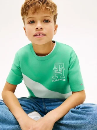 T-shirt à rayures et bandeau monogramme pour enfant T-shirt à rayures et bandeau monogramme pour enfant