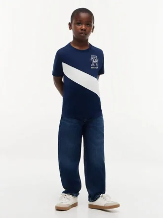 T-shirt à rayures et bandeau monogramme pour enfant