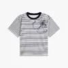 T-shirt à rayures et imprimé floral abstrait T-shirt à rayures et imprimé floral abstrait