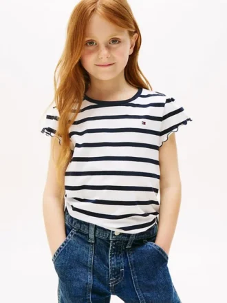 T-shirt à rayures et manches à volants pour enfant T-shirt à rayures et manches à volants pour enfant