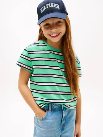 T-shirt à rayures et poche pour enfant