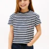 T-shirt à rayures et poche pour enfant