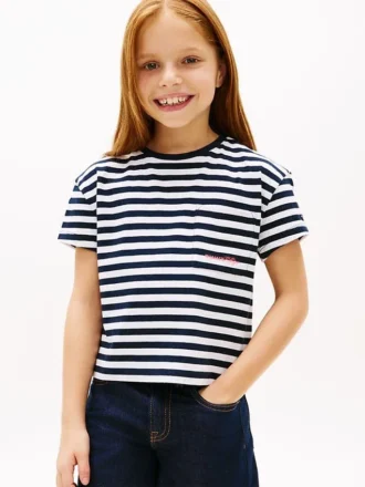 T-shirt à rayures et poche pour enfant