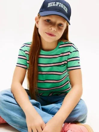 T-shirt à rayures et poche pour enfant