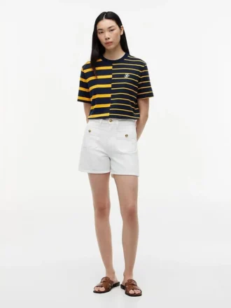 T-shirt à rayures mélangées et coupe décontractée