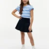 T-shirt à rayures pour enfant avec bordures festonnées aux manches
