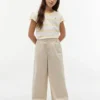 T-shirt à rayures pour enfant avec bordures festonnées aux manches