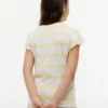 T-shirt à rayures pour enfant avec bordures festonnées aux manches
