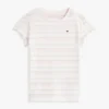 T-shirt à rayures pour enfant avec bordures festonnées aux manches T-shirt à rayures pour enfant avec bordures festonnées aux manches