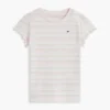 T-shirt à rayures pour enfant avec bordures festonnées aux manches T-shirt à rayures pour enfant avec bordures festonnées aux manches