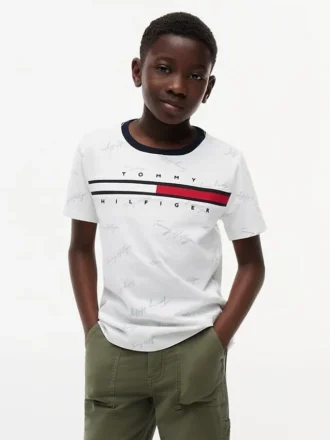 T-shirt Signature Flag Stripe Logo pour enfant