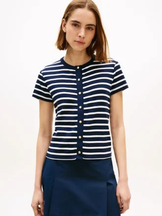 T-shirt slim à boutons